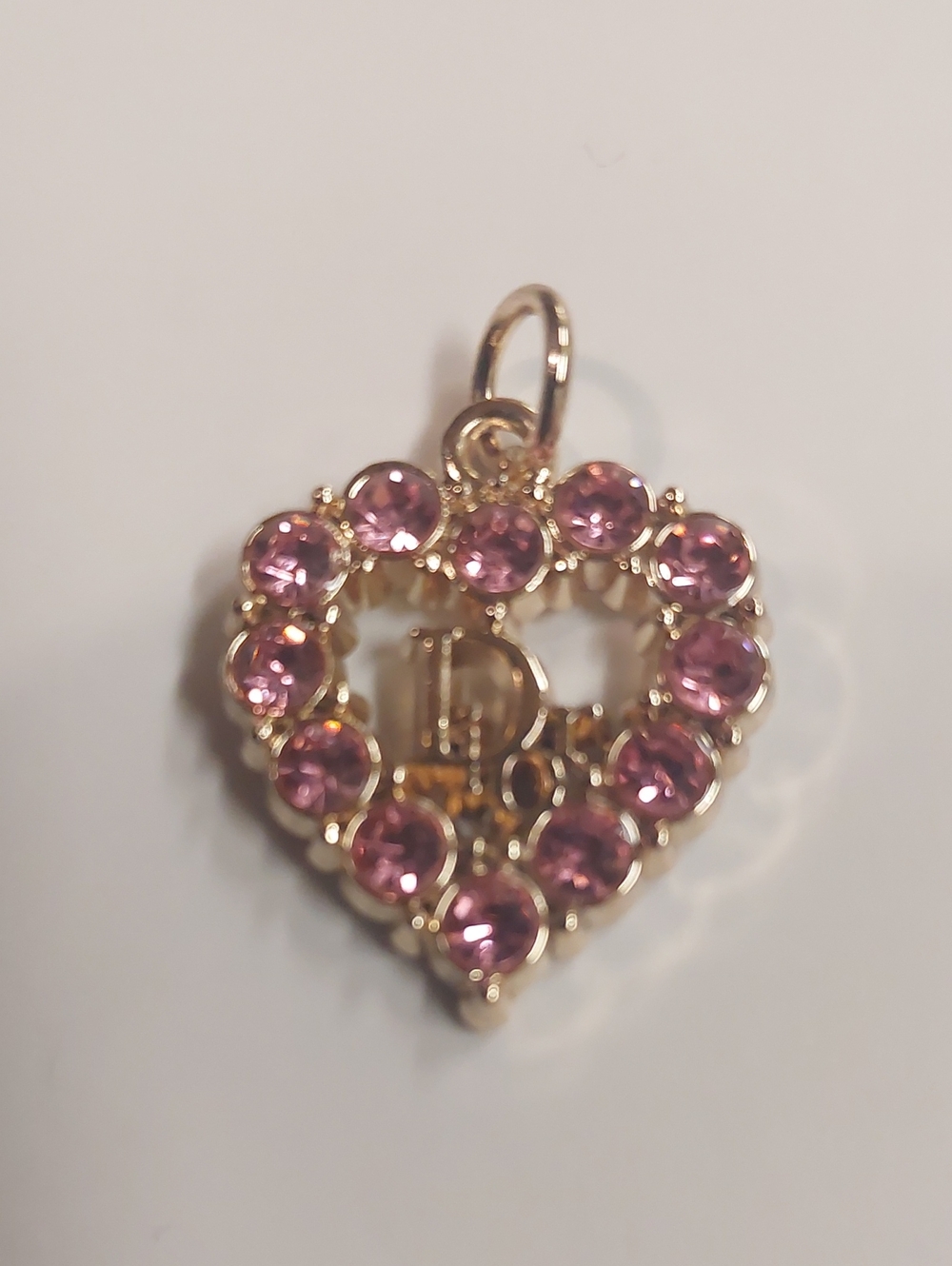 Dior Pink Crystal Heart Charm Pendant